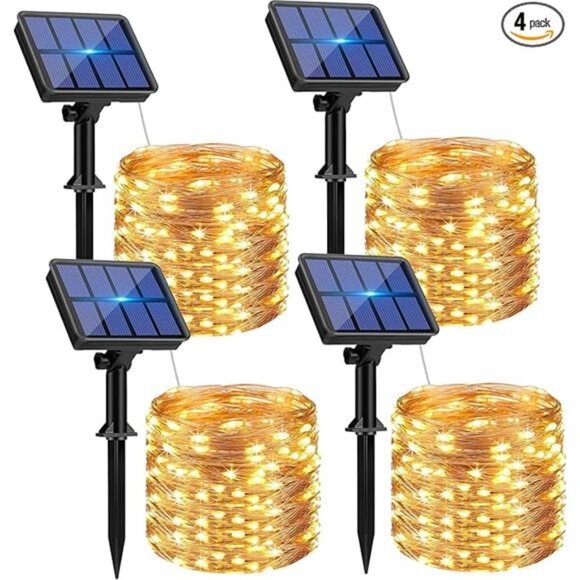 Solar String Lights Outdoor 320 LED Fairy Lights 132FT Waterproof Copper Wire - Picture 7 of 7